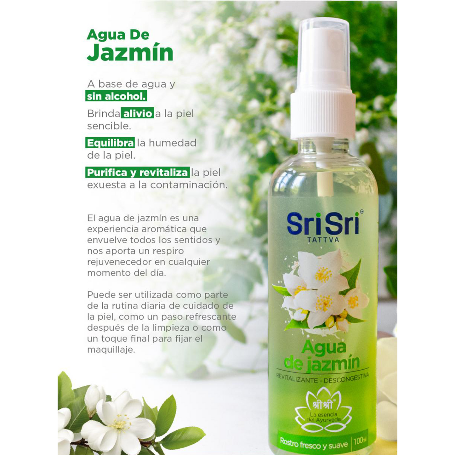 Agua de Jazmín - Sri Sri Tattva